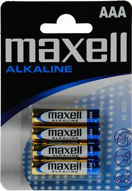 Batteries Maxell AAA (LR03), Alkaline, 1,5V, 4-pack / BAT-523