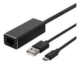 Ethernet Adapter DELTACO „ChromeCast“, USB, RJ45, black / CAST-ETHERNET