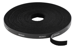 Hook and loop fastener cable ties, width 9mm, 10m, DELTACO black / CM1010S