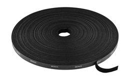 Hook and loop fastener cable ties, width 10mm, 25m, black DELTACO / CM1025S