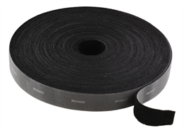 Hook and loop fastener cable ties, width 20mm, 5m, black DELTACO / CM2005S