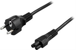 DELTACO grounded cable CEE 7/7  IEC 60320 C5 , max 250V / 2.5A, 0.5m, black DEL-109C-50