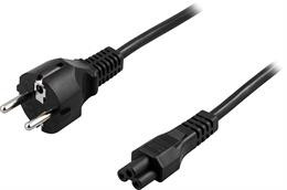 DELTACO grounded cable CEE 7/7, IEC 60320 C5 , max 250V / 2.5A, 3m, black  DEL-109F