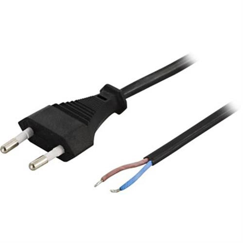 DELTACO device cable, grounded, CEE 7/16 open end, 2.5 A  2m / 250 V, 2 DEL-109U