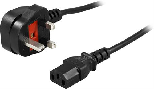 DELTACO apparatkabel, UK, BS 1363-IEC C13, 10A, 2M, Black   DEL-109UK-10