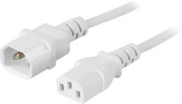 DELTACO grounded cable IEC 60320 C14 to IEC 60320 C13, max. 250V / 10A, 3m , white DEL-113AV