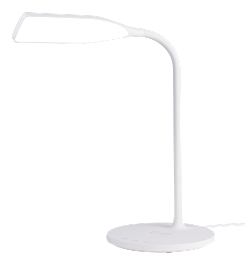 DELTACO OFFICE LED desk lamp with wireless fast charging, timer function, 360lm white /  DELO-0400