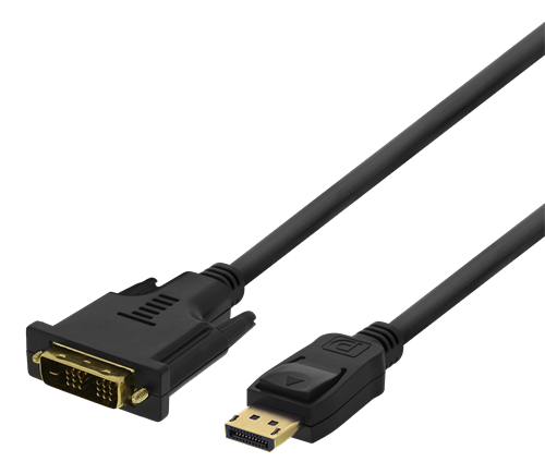 DELTACO DisplayPort for DVI-D Single Link Display Cable, for Lenovo, Full HD in 60Hz, 2m, black, 20-pin ha - 18 + 1-pin ha, black  DP-2022