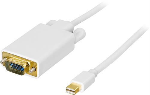 Adapter DELTACO DisplayPort / VGA, 1m, white / DP-VGA101