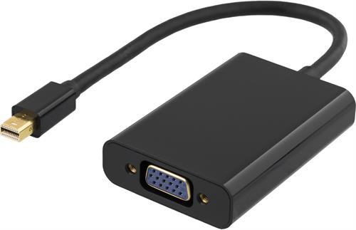 Adapter DELTACO DisplayPort / VGA, 0.25m, black / DP-VGA13