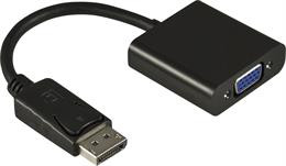 DELTACO DisplayPort to VGA Adapter, Full HD in 60Hz, Black, 0.2m, 20-pin ha - 15-pin ho /  DP-VGA7