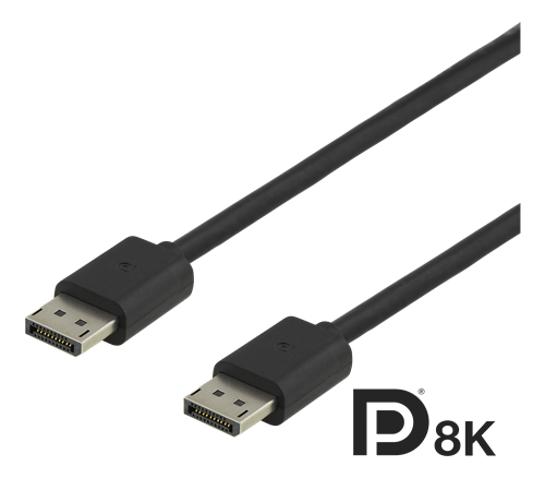 DELTACO DisplayPort cable, DP 1.4, 7680x4320 in 60Hz, 3m, black DP8K-1030