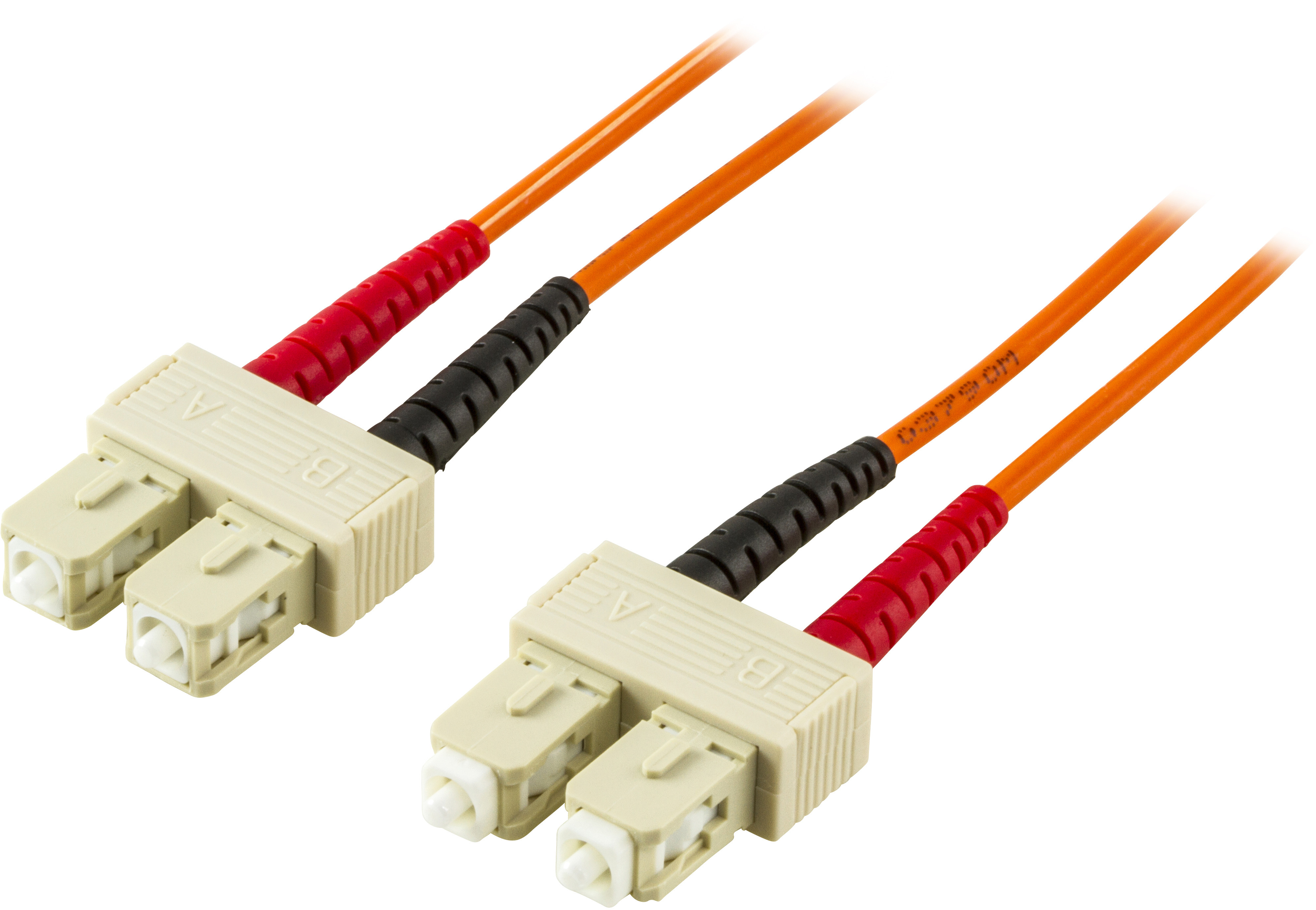 OM1 Fiber cable DELTACO, SC - SC, duplex, UPC, 62,5/125, 25m, orange / FB-525