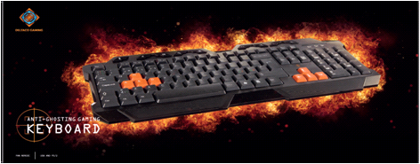 Keyboard DELTACO GAMING UK, USB, black / GAM-024UK