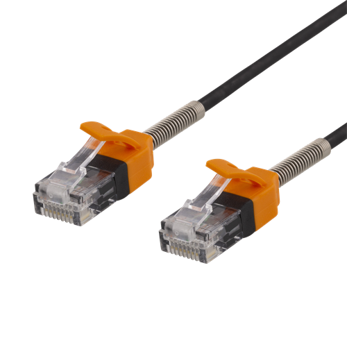 Cable DELTACO GAMING Cat6a, U/UTP, 500MHz, 2m, black / GAM-036