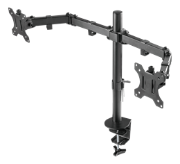 Monitor Arm DELTACO GAMING dual, for 13"-32" screens, VESA 75x75 / 100x100, black / GAM-040