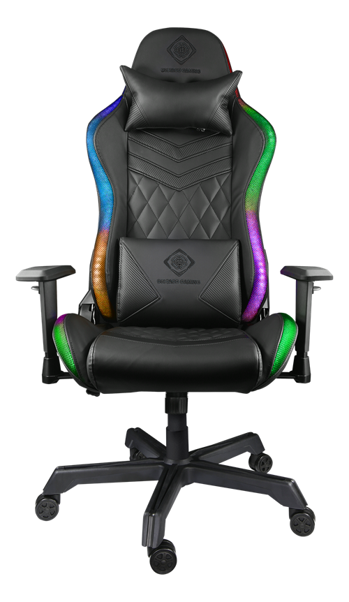 Gaming chair DELTACO GAMING PU leather, RGB, black / GAM-080