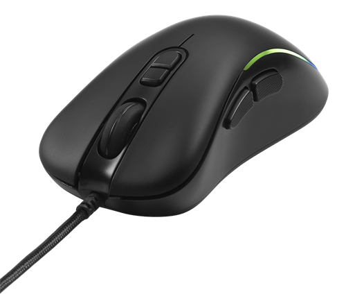 Mouse DELTACO GAMING wired, 800-2400 DPI, 125 Hz, RGB-LED, USB, black / GAM-104