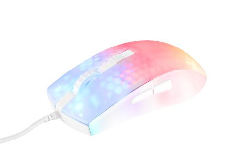 Semi-Transparent DELTACO GAMING mouse, RGB, Ultralight, white / GAM-144-W