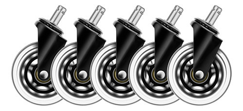 Set of black casters DELTACO GAMING for gaming chairs, GAM-157 / 4222181