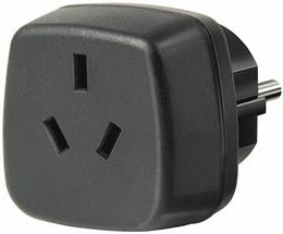 Travel adapter allows you to connect AU / Asia units to EU terminals, grounded Brennenstuhl black / GT-481