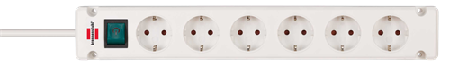 Brennenstuhl Bermounta Branch socket with 6 sockets, 3m, CEE 7/4, wall mounting, white GT-503