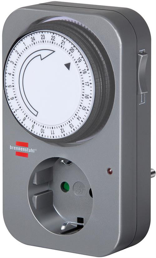 Timer for grounded outlet Brennenstuhl 24 h, 230V, gray / GT-522