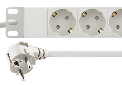 DELTACO power outlet, 9xCEE 7/4, 1xCEE 7/7, pet-protected, 3m, white GT-8634W