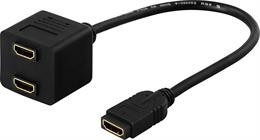  HDMI adapter, Full HD in 60Hz, 1xHDMI ho to 2xHDMI ho, 19 pin  DELTACO black / HDMI-13