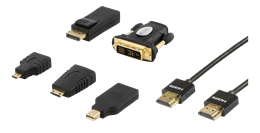 Adapter DELTACO HDMI / DP / DVI kit + HDMI cable 2m, UltraHD, 4K, black / HDMI-251