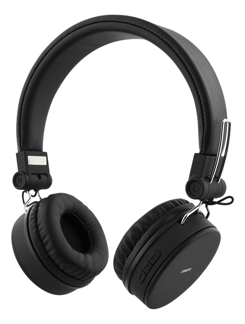 STREETZ Foldable on-ear BT 5,0 headset, 3.5 mm, black HL-BT400
