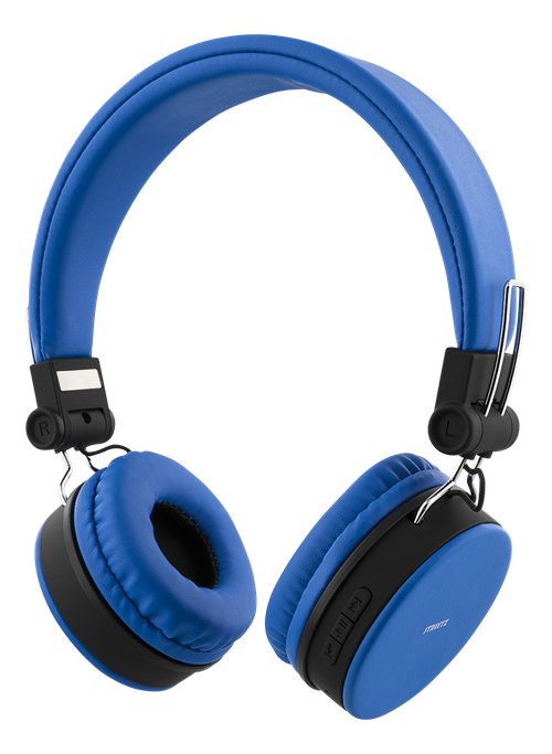 STREETZ Foldable on-ear BT headset, 3.5 mm, blue HL-BT401