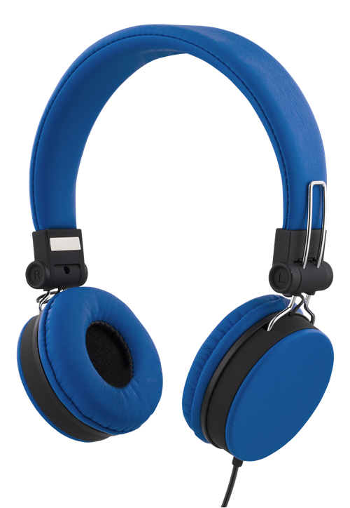 STREETZ headphones with microphone, foldable, 3.5 mm connection, 1 button remote control, 1.5 m cable, blue HL-W201