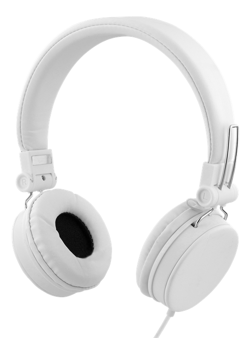 STREETZ headphones with microphone, foldable, 3.5 mm connection, 1 button remote control, 1.5 m cable, white / HL-W203