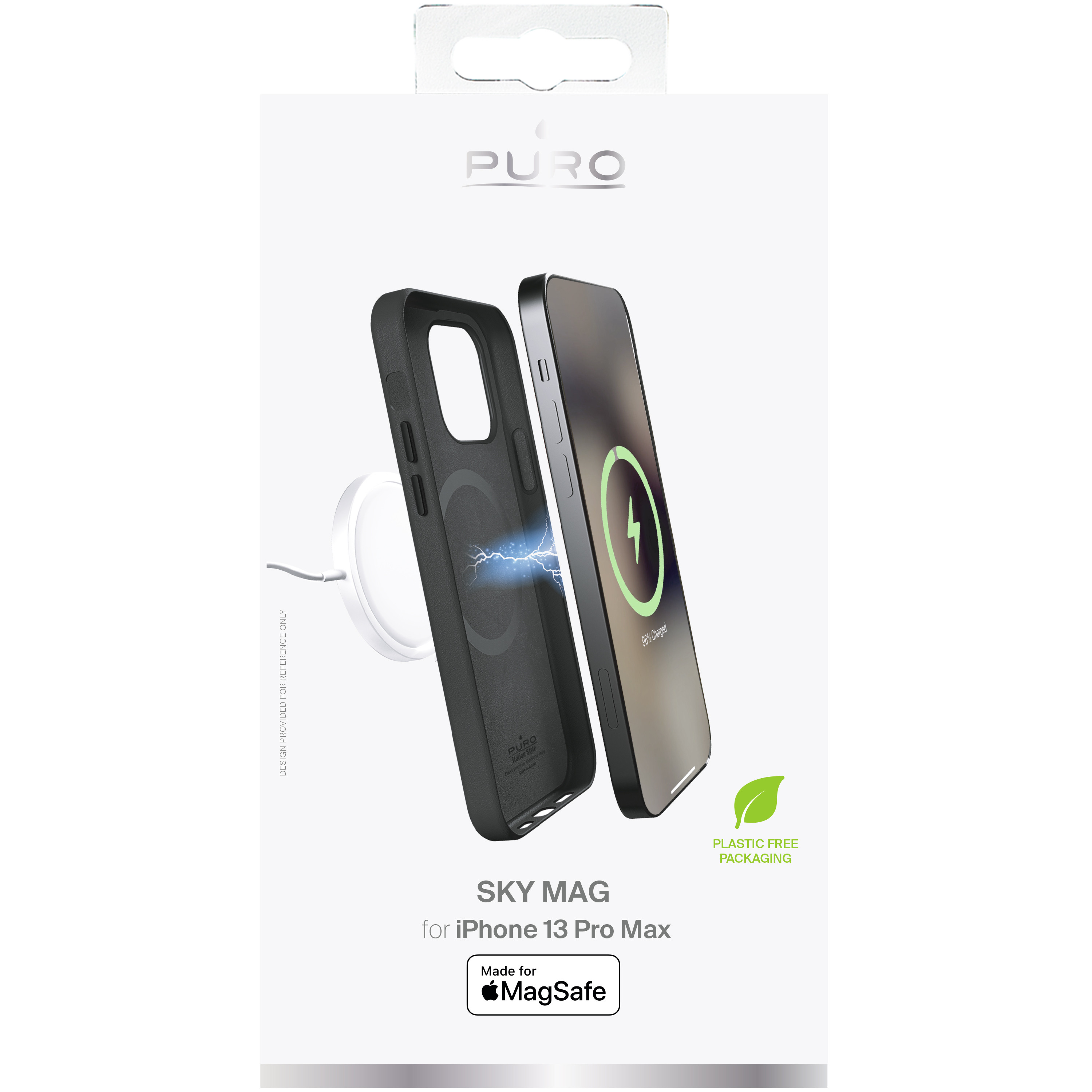 Leather look cover PURO for iPhone 13 Pro Max, black / IPC1367SKYMAGBLK 