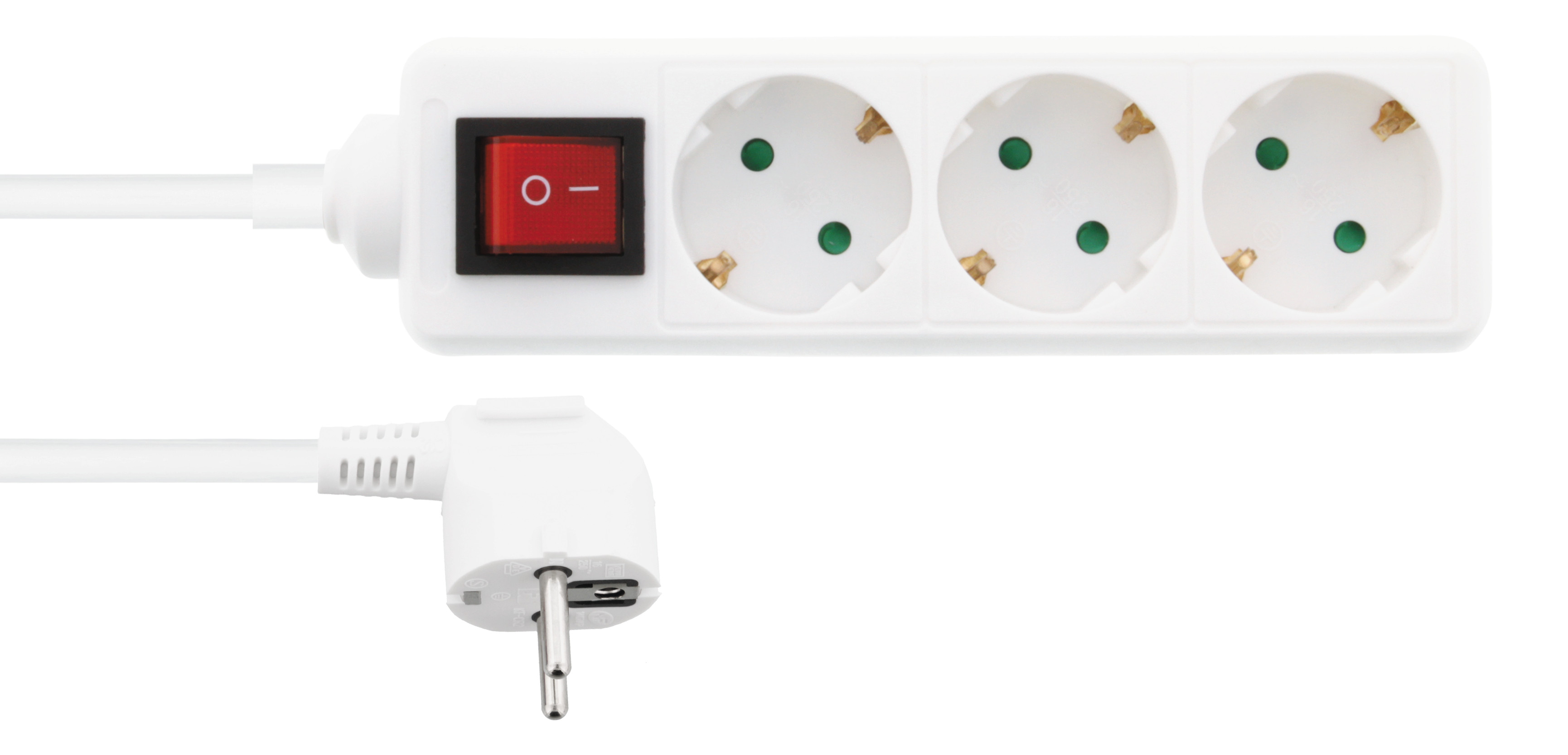 3-way socket NORDIC QUALITY with switch and earth, 3m / 322135