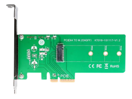 PCI-E expansion card, supports M.2 SATA SSD with M-socket and form factors 2242/2260/2280/22110 DELTACOIMP / KT016L