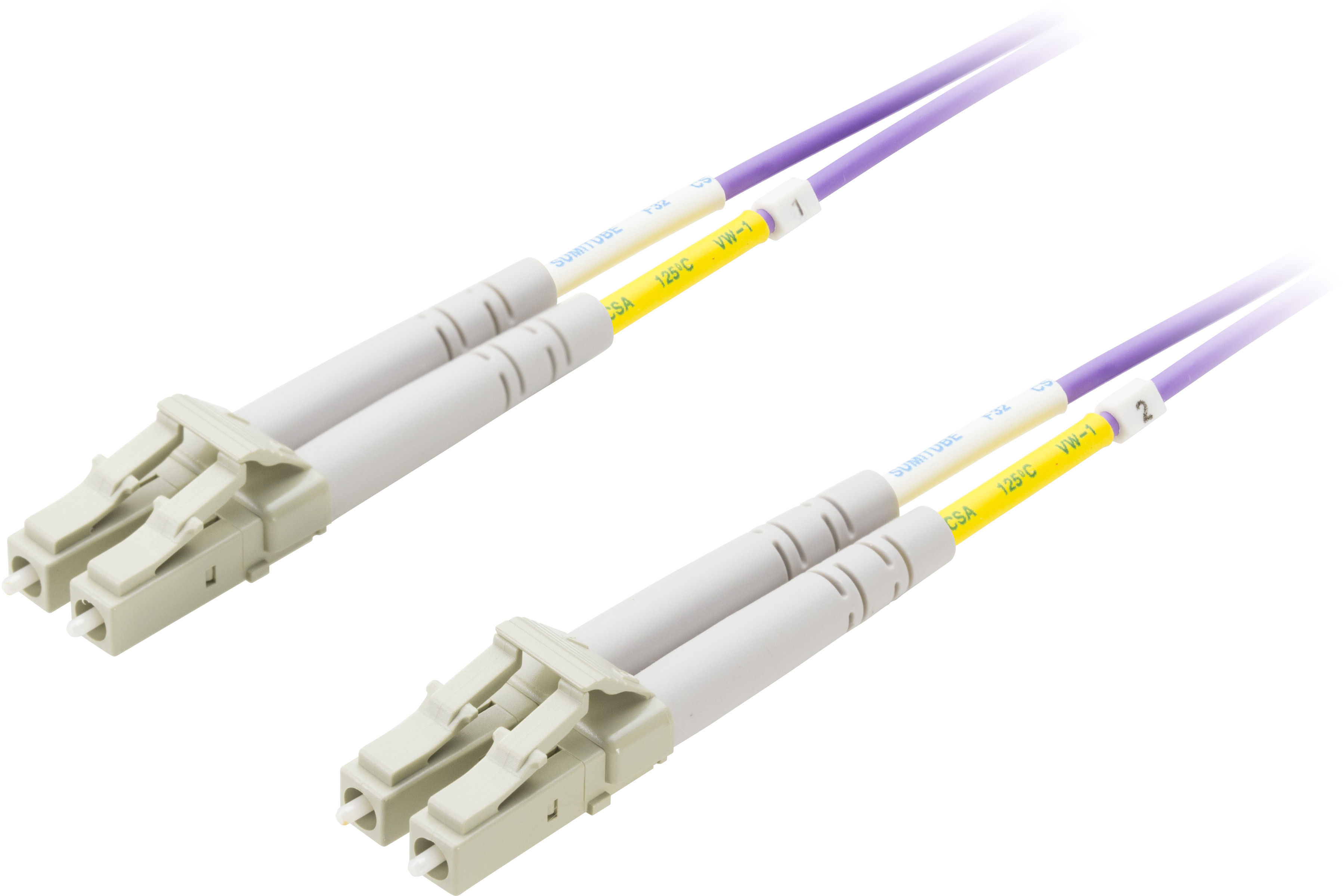 Fiber cable DELTACO LC - LC, 50/125, OM4, duplex, multimode, 1m / LCLC-701