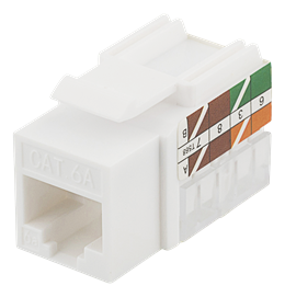 DELTACO Cat6A Keystone socket, LSA / 110 termination, plastic, 90, white / MD-124