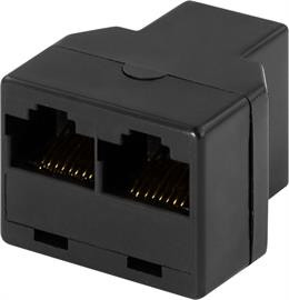 Three-way switch 8P / 8C RJ45 DELTACO black / MD-13A