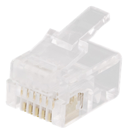 Modular connector RJ12, 6P6C, 20-pack, transparent DELTACO / MD-2A