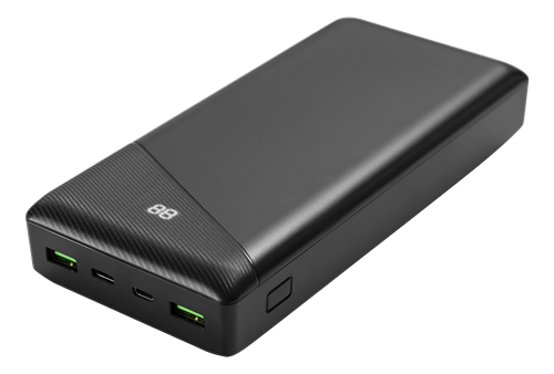 DELTACO Power bank 30000 mAh, 3 A/18 W, 111 Wh, 2x USB-A, 1x USB-C, fa / PB-C1002 