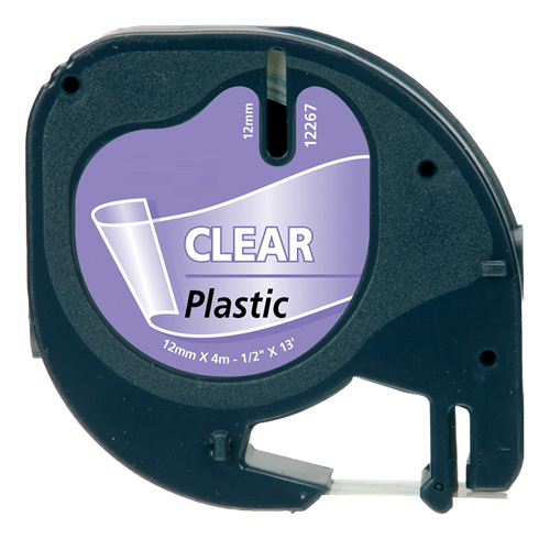 DYMO LetraTAG Plastic Labels Transparent 12mm, 4m  S0721530