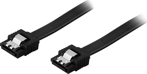 Cable DELTACO SATA 6Gb/s, 0.3m, black / SATA-1000