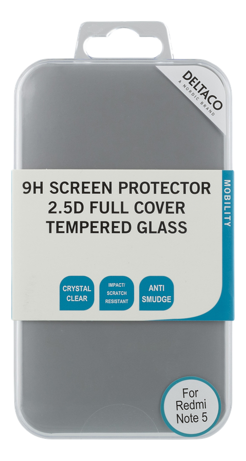 Full screen coverage glass  for Xiaomi Redmi Note 5, 9H hardness Screen DELTACO / SCRN-1013