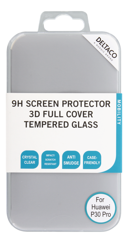 DELTACO screen protector for Huawei P30 Pro, 3D curved glass / SCRN-1029