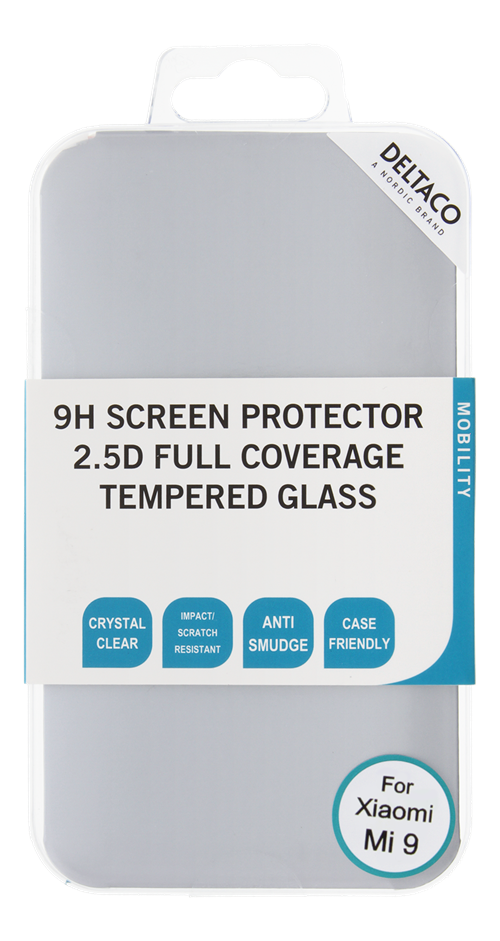 DELTACO screen protector , Xiaomi Mi 9, 2.5D full coverage glass SCRN-MI9