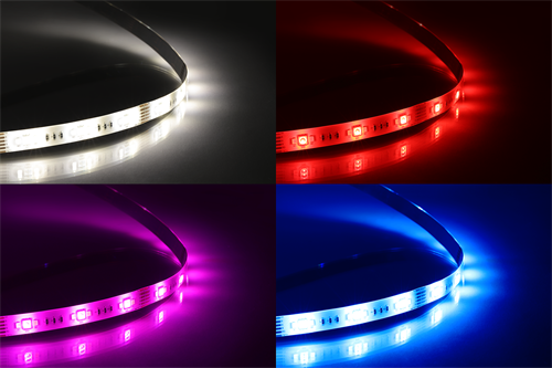 DELTACO SMART HOME LED strip extension, 1m, RGB, 2700K-6500K, 6-pin, fits SH-LS3M, white SH-LSEX1M