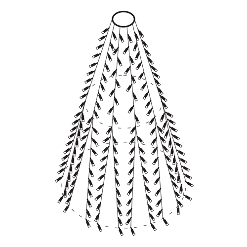 WiFi Tree light, 2m, 10 strings, 30 led, adapter, IP44,WW / SH-LW2MT