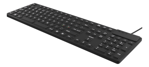 DELTACO rubberized keyboard, silicone, IP68, full size, 105 keys Nordic, black TB-501